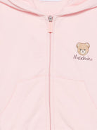 Felpa per neonata Moschino Kids rosa con stampa grafica MUF06DLCA40 50209 MOSCHINO KIDS 