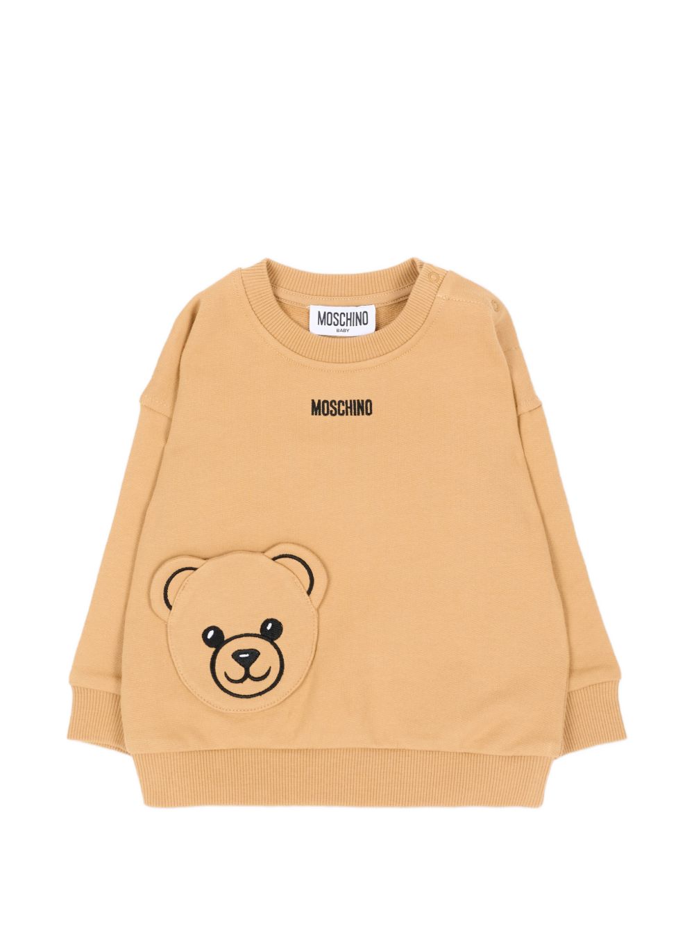 Maglione per neonato Moschino Kids toni neutri con ricamo teddy MUF06FLCA93 20351 MOSCHINO KIDS 