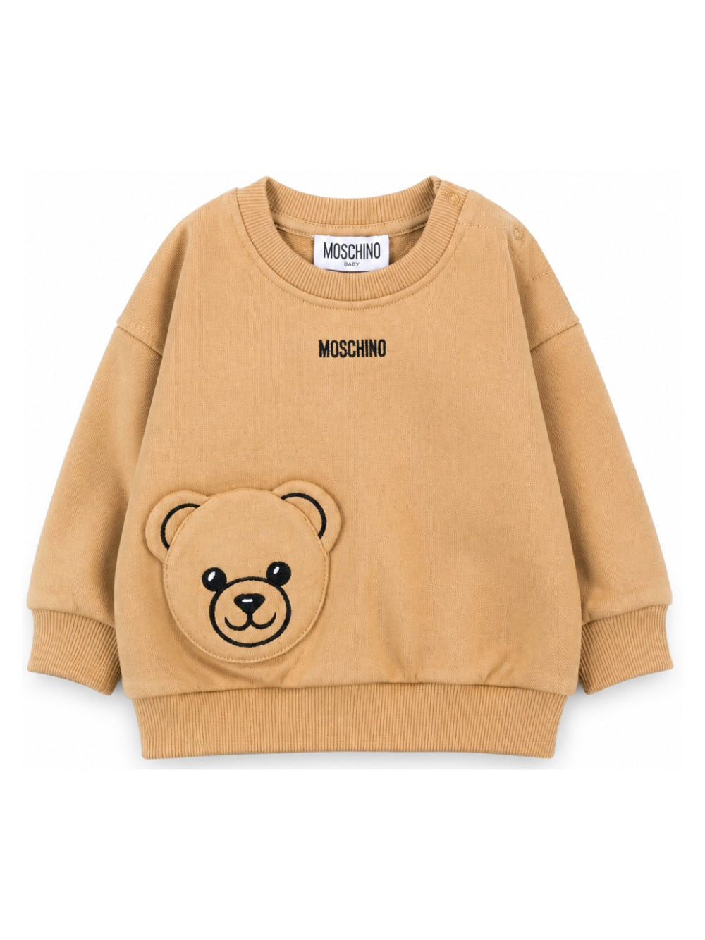 Maglione per neonato Moschino Kids toni neutri con ricamo teddy MUF06FLCA93 20351 MOSCHINO KIDS 
