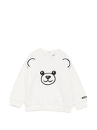 Felpa per neonato Moschino Kids bianca con toppa a forma di orsacchiotto MUF06GLCA93 10063 MOSCHINO KIDS 