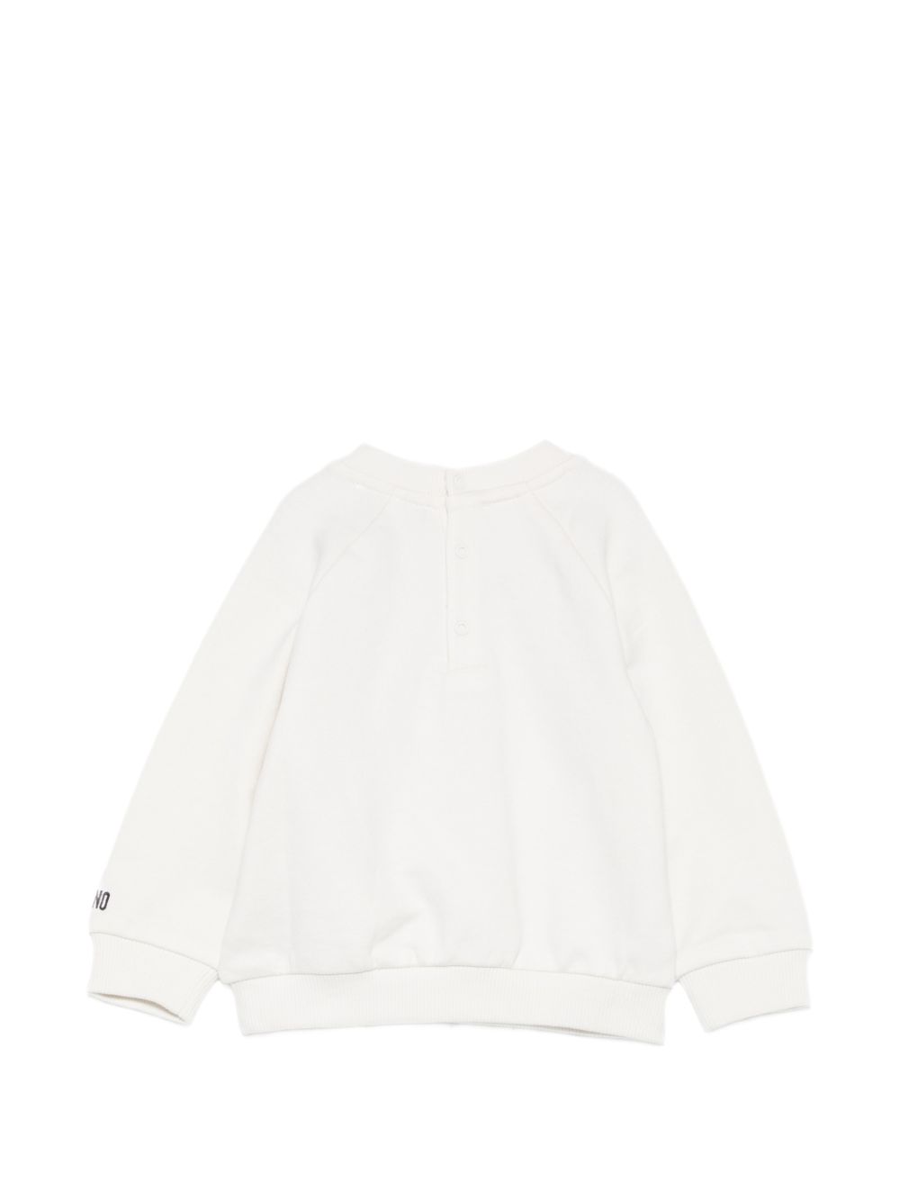 Felpa per neonato Moschino Kids bianca con toppa a forma di orsacchiotto MUF06GLCA93 10063 MOSCHINO KIDS 