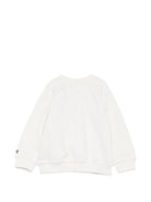Felpa per neonato Moschino Kids bianca con toppa a forma di orsacchiotto MUF06GLCA93 10063 MOSCHINO KIDS 