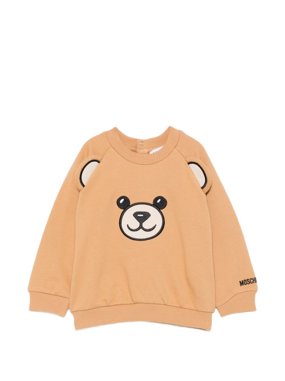 Felpa per neonato Moschino Kids marrone chiaro con motivo orsacchiotto MUF06GLCA93 20351 MOSCHINO KIDS 