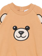 Felpa per neonato Moschino Kids marrone chiaro con motivo orsacchiotto MUF06GLCA93 20351 MOSCHINO KIDS 