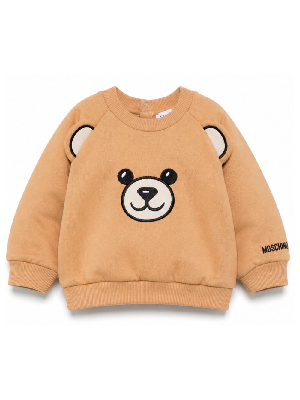 Felpa per neonato Moschino Kids marrone chiaro con motivo orsacchiotto MUF06GLCA93 20351 MOSCHINO KIDS 