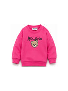 Felpa per neonata Moschino Kids fucsia con teddy sul davanti MUF06HLCA83 51450 MOSCHINO KIDS 