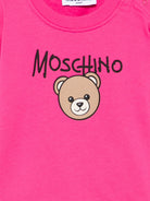 Felpa per neonata Moschino Kids fucsia con teddy sul davanti MUF06HLCA83 51450 MOSCHINO KIDS 