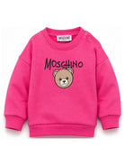 Felpa per neonata Moschino Kids fucsia con teddy sul davanti MUF06HLCA83 51450 MOSCHINO KIDS 