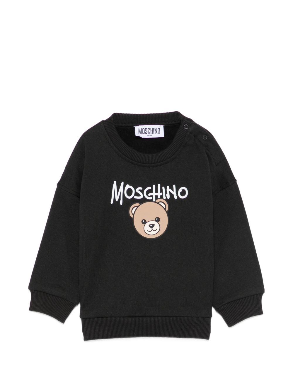 Felpa per neonati Moschino Kids nera con teddy sul davanti MUF06HLCA83 60100 MOSCHINO KIDS 