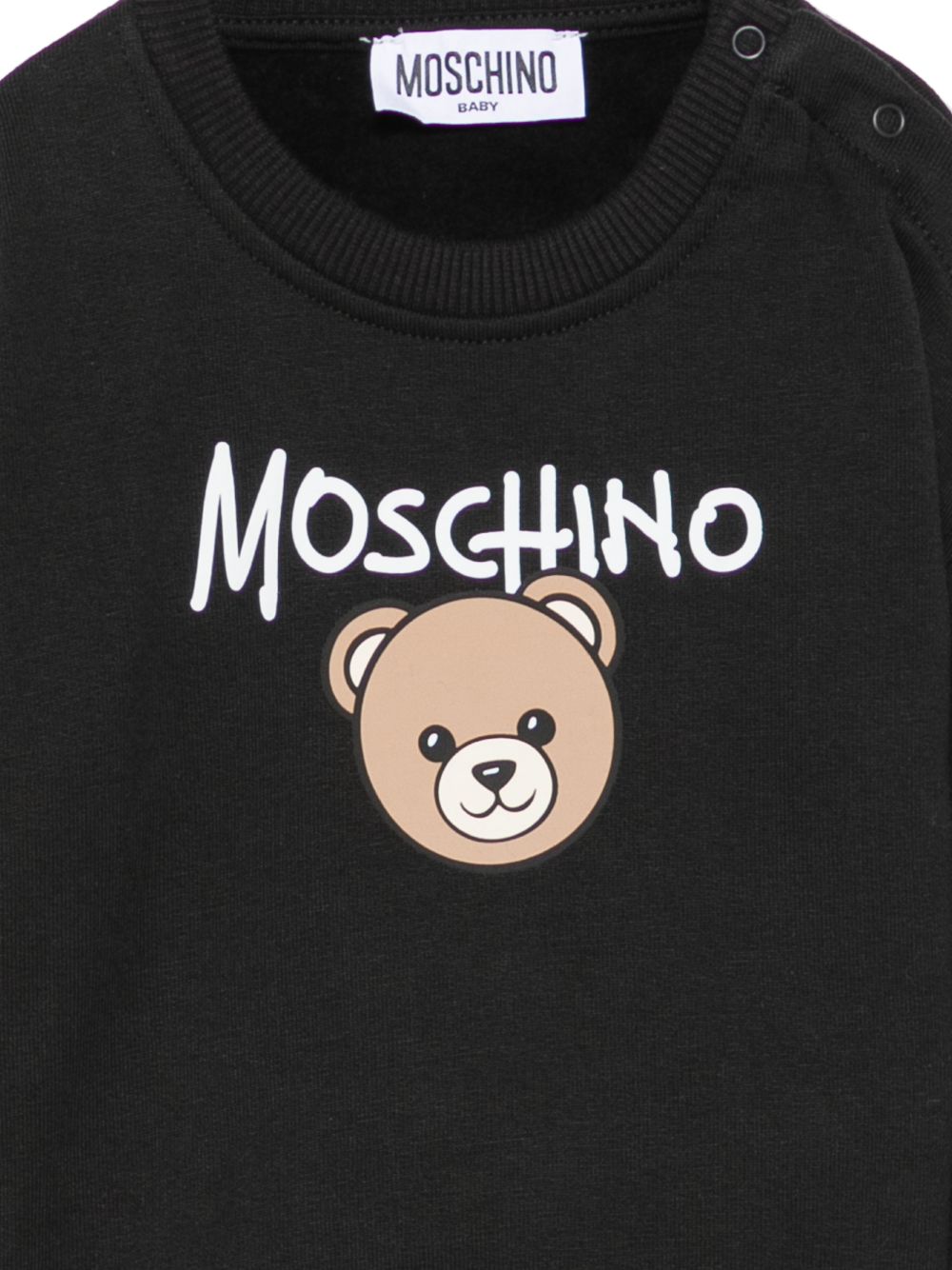 Felpa per neonati Moschino Kids nera con teddy sul davanti MUF06HLCA83 60100 MOSCHINO KIDS 