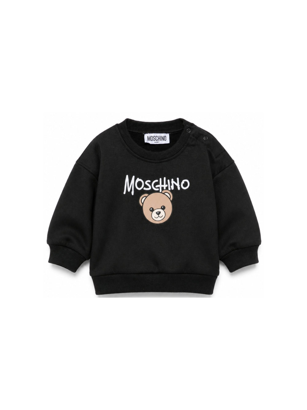 Felpa per neonati Moschino Kids nera con teddy sul davanti MUF06HLCA83 60100 MOSCHINO KIDS 