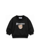 Felpa per neonati Moschino Kids nera con teddy sul davanti MUF06HLCA83 60100 MOSCHINO KIDS 