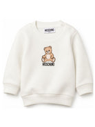 Felpa per neonati Moschino Kids bianca con motivo Teddy Bear MUF06ILCA40 10063 MOSCHINO KIDS 