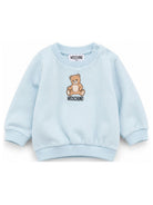 Felpa per neonato Moschino Kids azzurra con motivo Teddy Bear MUF06ILCA40 40304 MOSCHINO KIDS 
