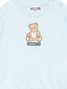 Felpa per neonato Moschino Kids azzurra con motivo Teddy Bear MUF06ILCA40 40304 MOSCHINO KIDS 