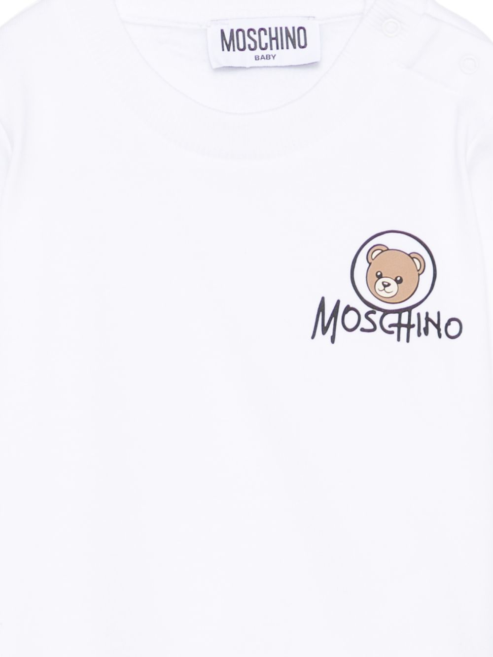 Felpa per neonati Moschino Kids bianca con stampa Teddy Bear MUF06JLCA83 10101 MOSCHINO KIDS 