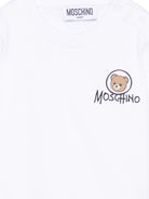 Felpa per neonati Moschino Kids bianca con stampa Teddy Bear MUF06JLCA83 10101 MOSCHINO KIDS 
