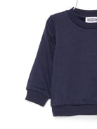 Felpa per neonato Moschino Kids blu con Teddy sul davanti MUF06JLCA83 40016 MOSCHINO KIDS 