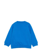 Felpa per neonato Moschino Kids blu con stampa Teddy sul davanti MUF06JLCA83 40157 MOSCHINO KIDS 