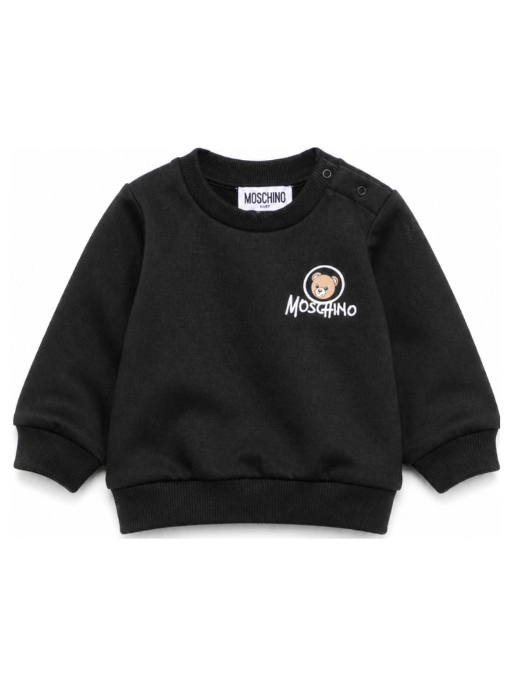 Felpa per neonato Moschino Kids nera con stampa Teddy Bear MUF06JLCA83 60100 MOSCHINO KIDS 