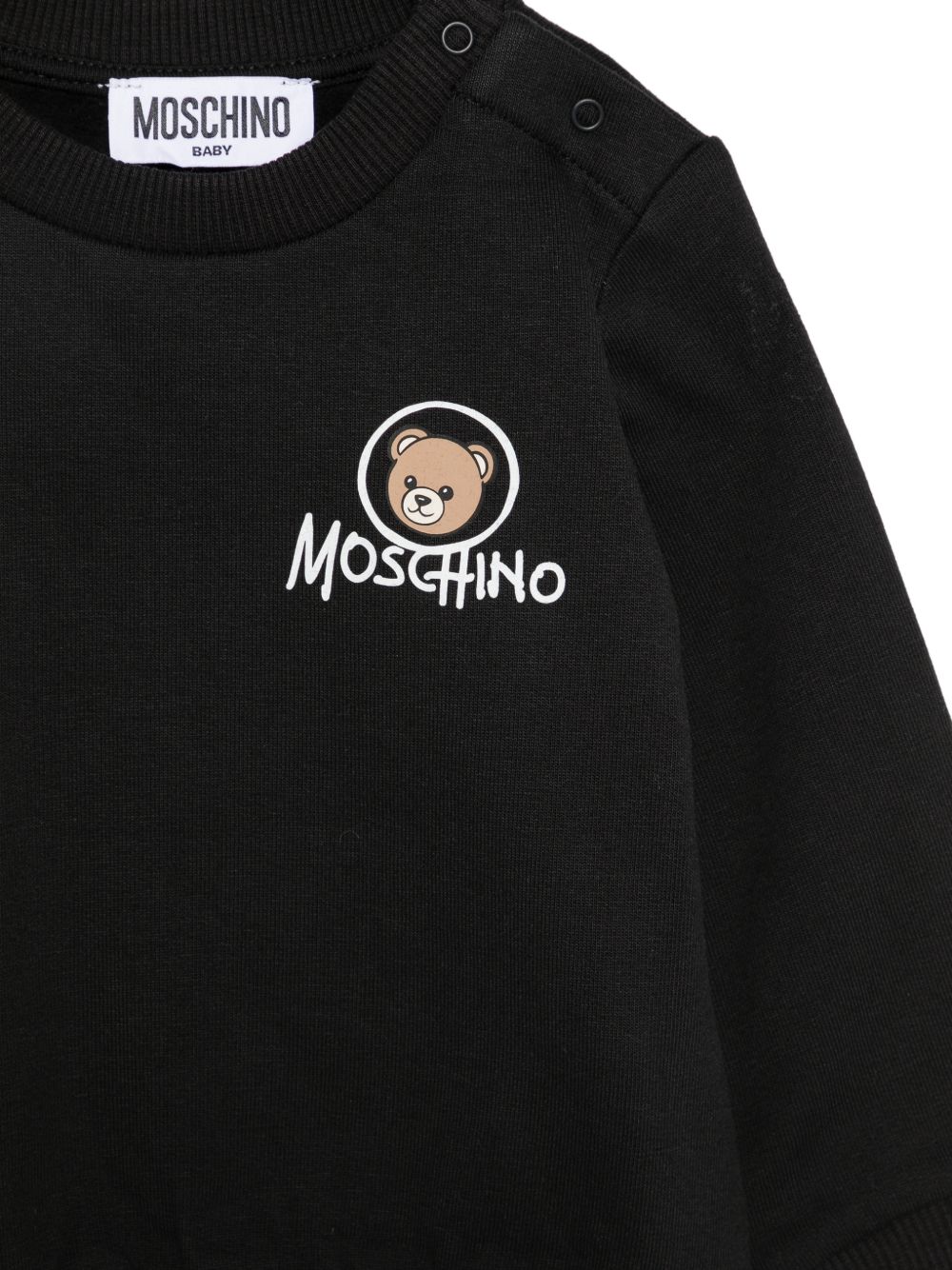 Felpa per neonato Moschino Kids nera con stampa Teddy Bear MUF06JLCA83 60100 MOSCHINO KIDS 