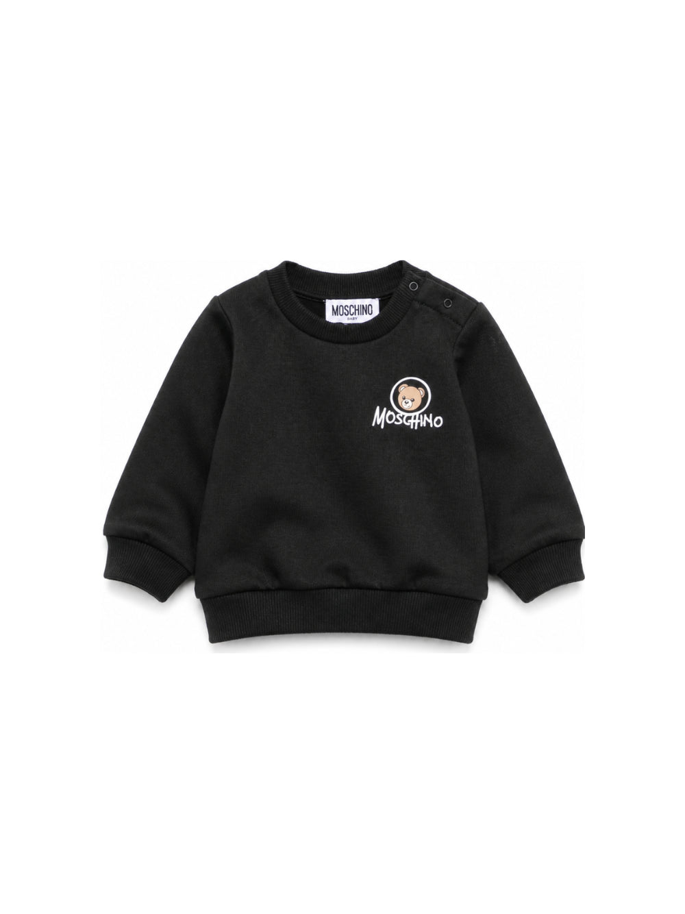 Felpa per neonato Moschino Kids nera con stampa Teddy Bear MUF06JLCA83 60100 MOSCHINO KIDS 