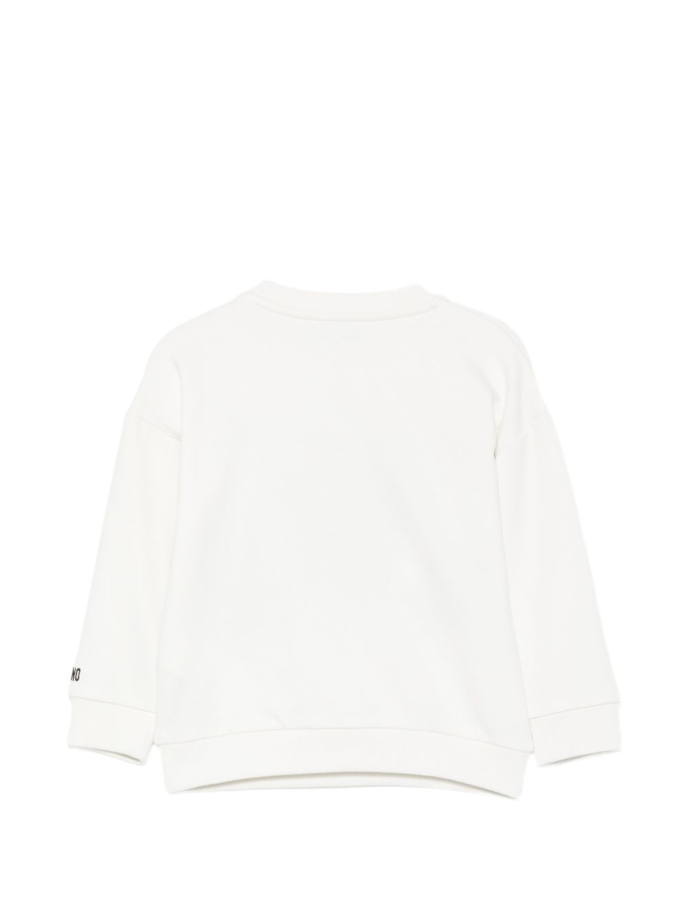 Felpa per neonato Moschino Kids bianco con toppa a forma di orsacchiotto MUF06KLCA93 10063 MOSCHINO KIDS 