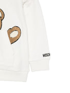 Felpa per neonato Moschino Kids bianco con toppa a forma di orsacchiotto MUF06KLCA93 10063 MOSCHINO KIDS 