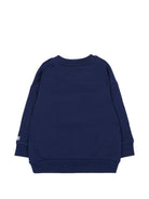 Felpa per neonato Moschino Kids blu con toppa a forma di orsacchiotto MUF06KLCA93 40016 MOSCHINO KIDS 