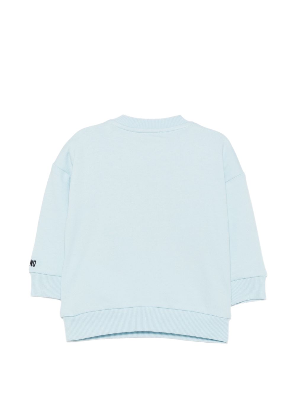 Felpa per neonato Moschino Kids azzurra con stampa orsetto sul davanti MUF06KLCA93 40304 MOSCHINO KIDS 