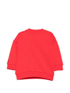 Felpa per neonati Moschino Kids rossa con toppa a forma di orsacchiotto MUF06KLCA93 50109 MOSCHINO KIDS 