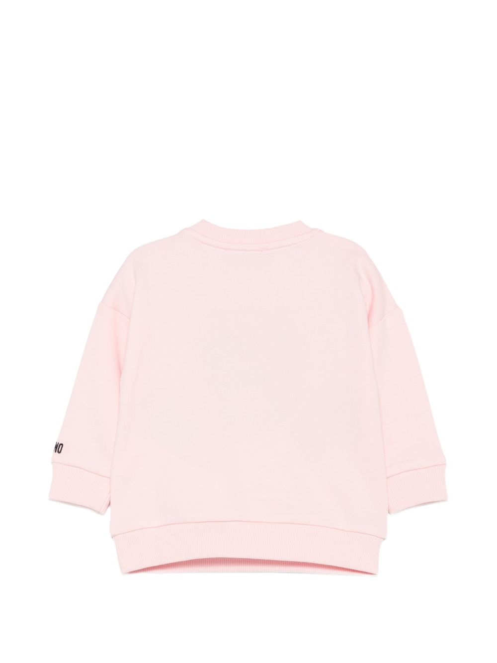 Felpa per neonata Moschino Kids rosa con toppa a forma di orsacchiotto MUF06KLCA93 50209 MOSCHINO KIDS 