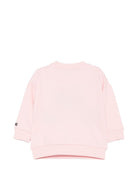 Felpa per neonata Moschino Kids rosa con toppa a forma di orsacchiotto MUF06KLCA93 50209 MOSCHINO KIDS 