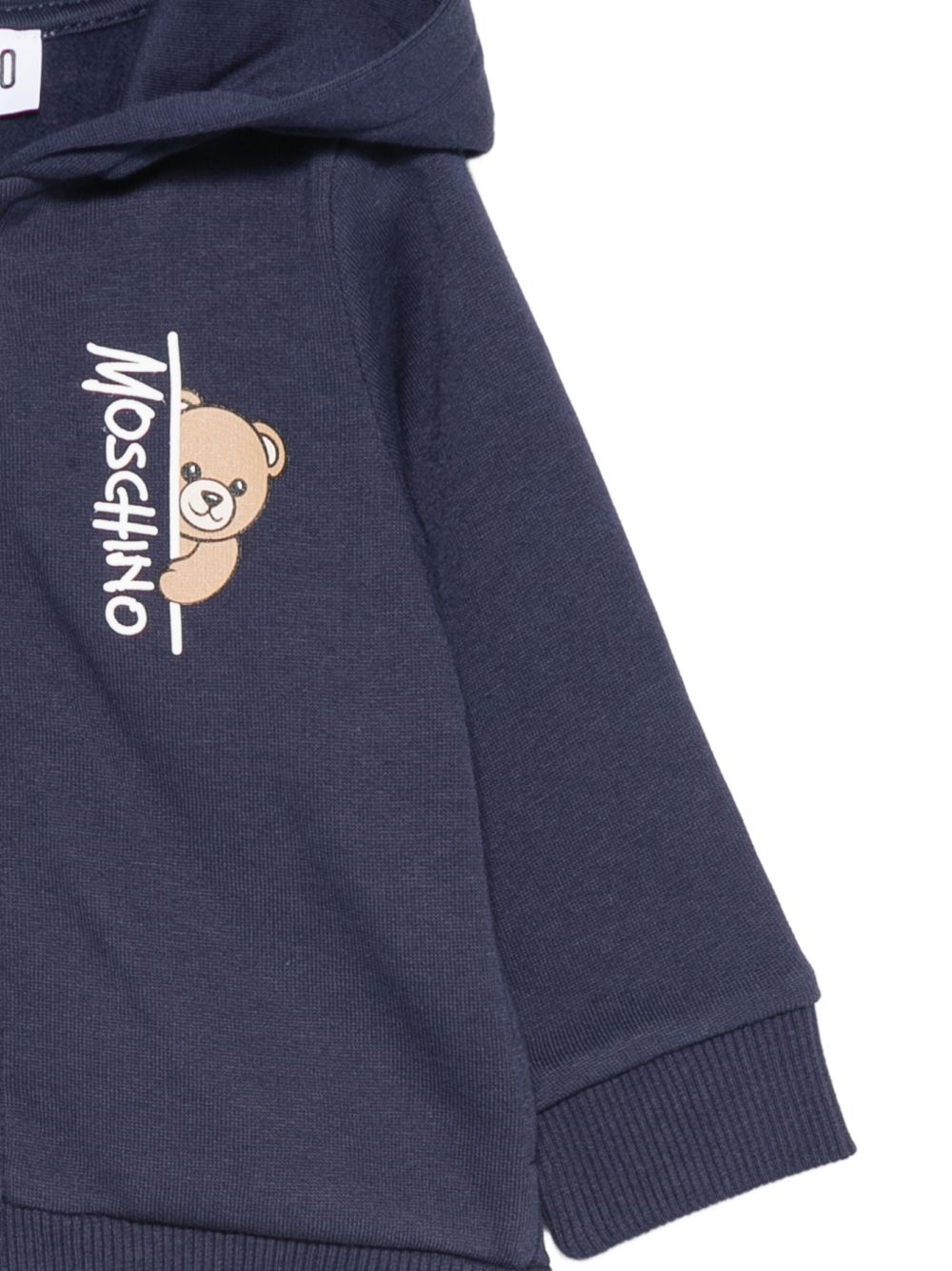 Felpa per neonati Moschino Kids blu con motivo Teddy Bear MUF06MLCA92 40016 MOSCHINO KIDS 