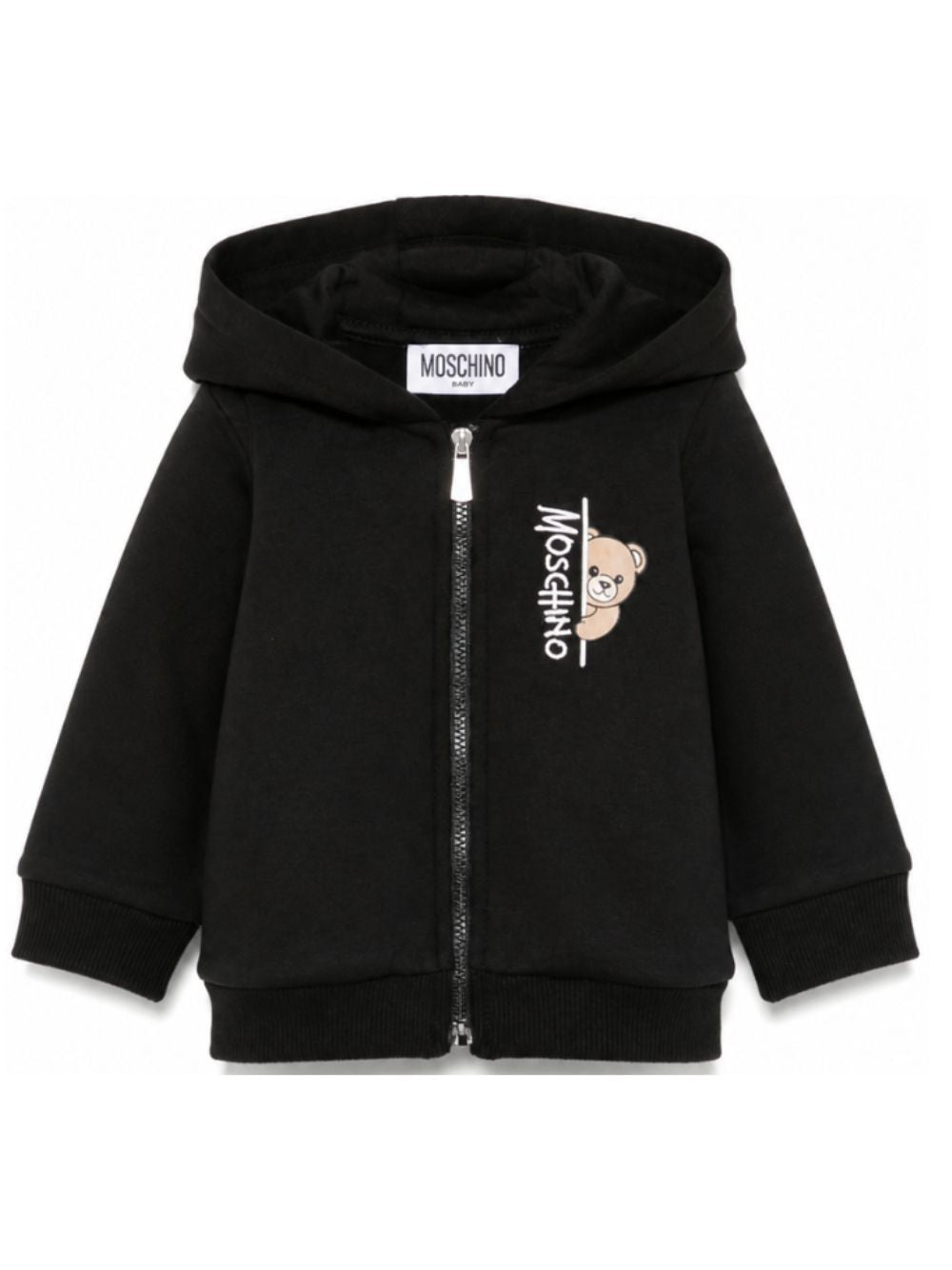 Felpa per neonati Moschino Kids nera con motivo Teddy Bear MUF06MLCA92 60100 MOSCHINO KIDS 