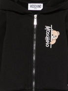 Felpa per neonati Moschino Kids nera con motivo Teddy Bear MUF06MLCA92 60100 MOSCHINO KIDS 