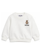 Felpa per neonati Moschino Kids bianco con ricamo Teddy Bear MUF06OLCA40 10063 MOSCHINO KIDS 