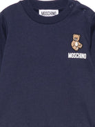 Felpa per neonati Moschino Kids blu con ricamo Teddy Bear MUF06OLCA40 40016 MOSCHINO KIDS 