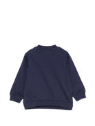 Felpa per neonati Moschino Kids blu con ricamo Teddy Bear MUF06OLCA40 40016 MOSCHINO KIDS 