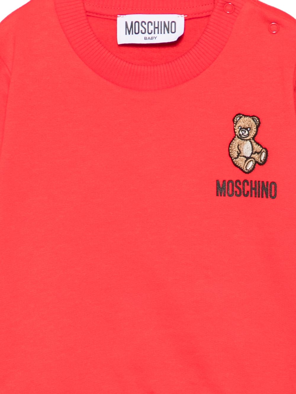 Felpa per neonati Moschino Kids rossa con ricamo Teddy Bear MUF06OLCA40 50109 MOSCHINO KIDS 