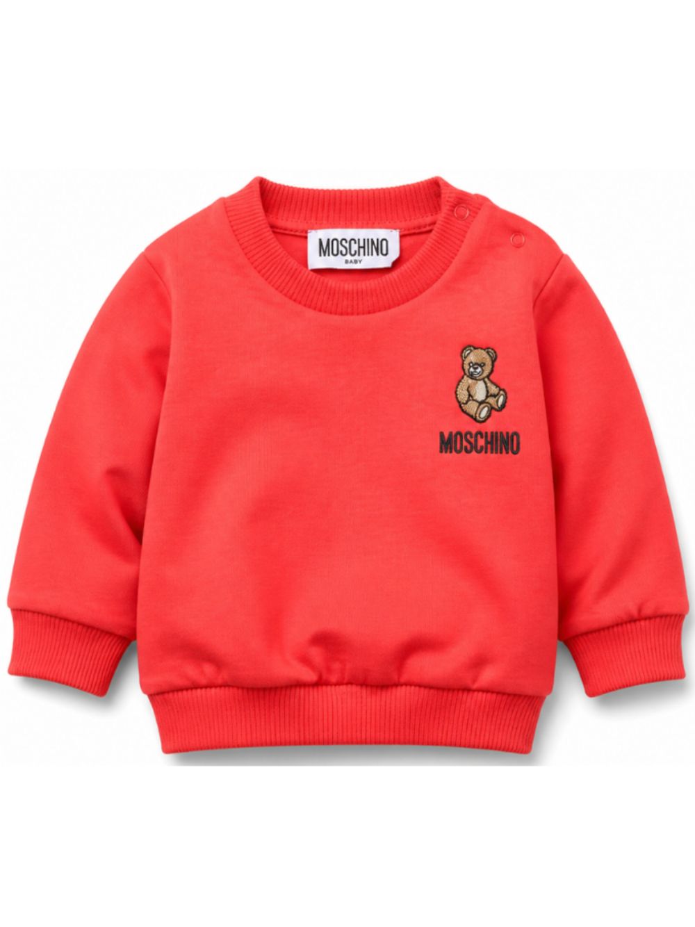 Felpa per neonati Moschino Kids rossa con ricamo Teddy Bear MUF06OLCA40 50109 MOSCHINO KIDS 