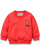 Felpa per neonati Moschino Kids rossa con ricamo Teddy Bear MUF06OLCA40 50109 MOSCHINO KIDS 