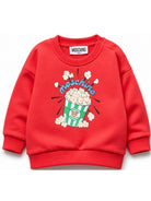 Felpa per neonati Moschino Kids rossa con stampa grafica MUF06QLCA40 50109 MOSCHINO KIDS 