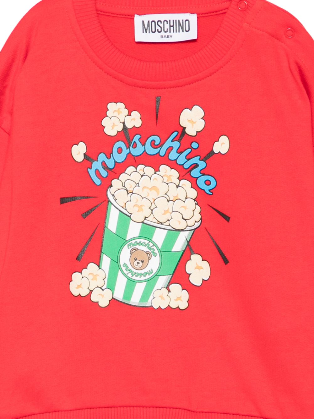 Felpa per neonati Moschino Kids rossa con stampa grafica MUF06QLCA40 50109 MOSCHINO KIDS 