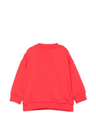 Felpa per neonati Moschino Kids rossa con stampa grafica MUF06QLCA40 50109 MOSCHINO KIDS 