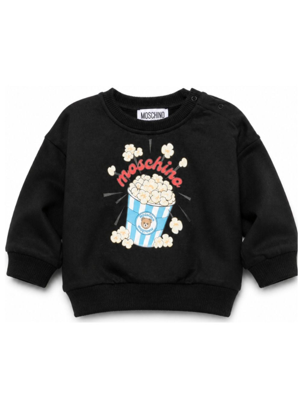 Felpa per neonati Moschino Kids nera con stampa grafica MUF06QLCA40 60100 MOSCHINO KIDS 