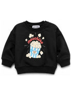 Felpa per neonati Moschino Kids nera con stampa grafica MUF06QLCA40 60100 MOSCHINO KIDS 