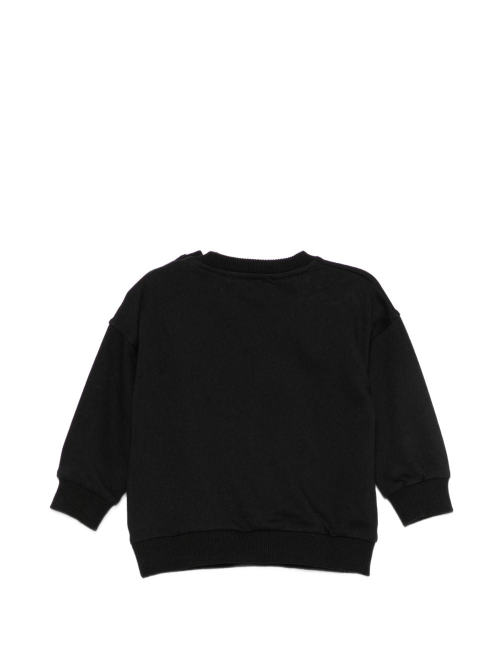 Felpa per neonati Moschino Kids nera con stampa grafica MUF06QLCA40 60100 MOSCHINO KIDS 