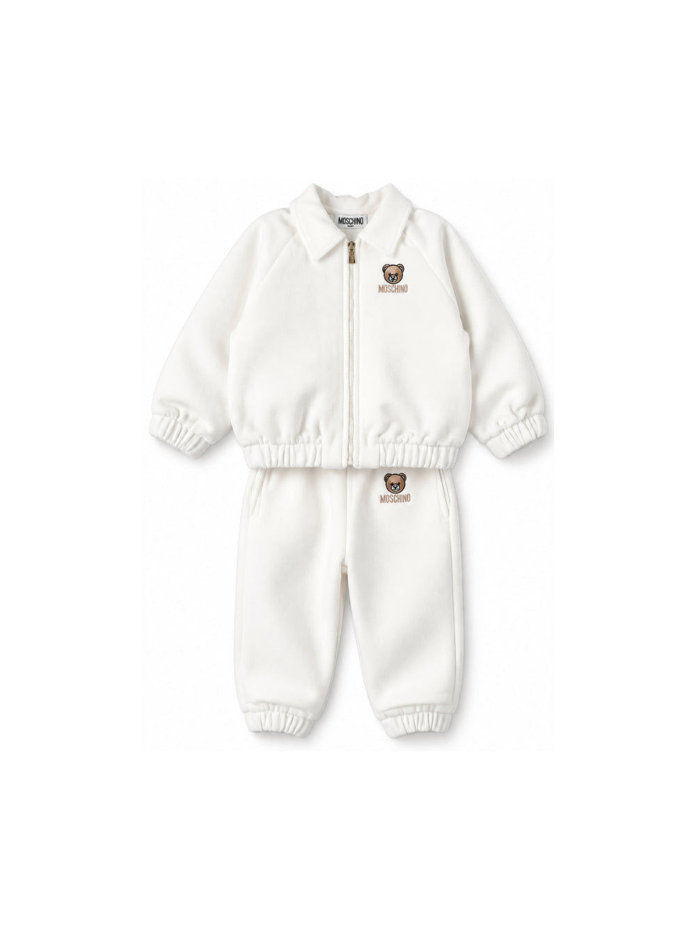 Completo per neonata Moschino Kids bianco con dettaglio Teddy Bear MUK05OLGA07 10063 MOSCHINO KIDS 