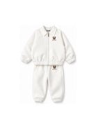 Completo per neonata Moschino Kids bianco con dettaglio Teddy Bear MUK05OLGA07 10063 MOSCHINO KIDS 